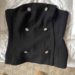 L’agence Black Strapless Top